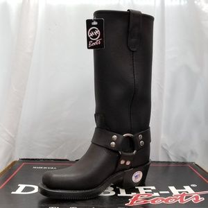 NWT Double-H 5008 Leather Motorcycle Strap Boots